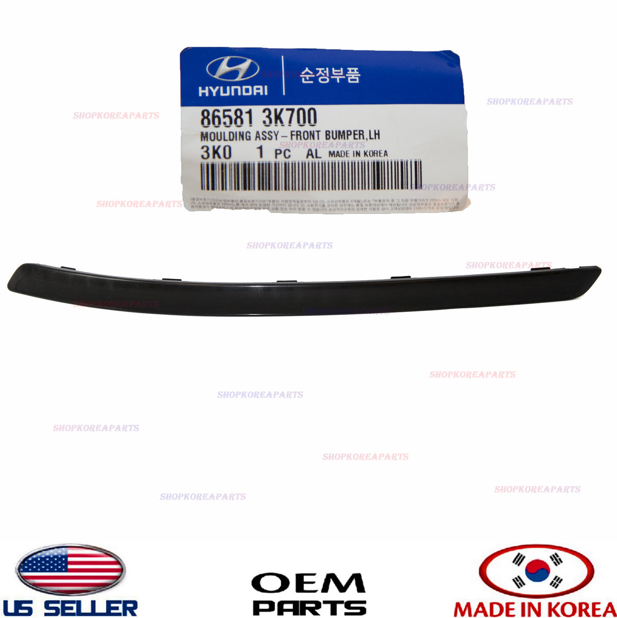 GENUINE Front Bumper Cover Molding Plastic Left Driver Side OEM Sonata 2009-10