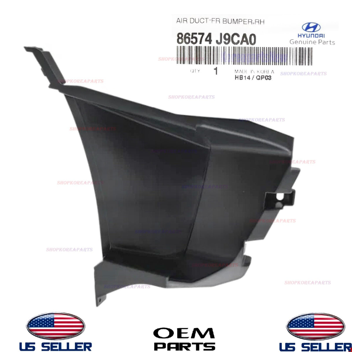 GENUINE OEM Air Duct Front Bumper RIGHT Passenger Side 22-23 Hyundai Kona SE SEL