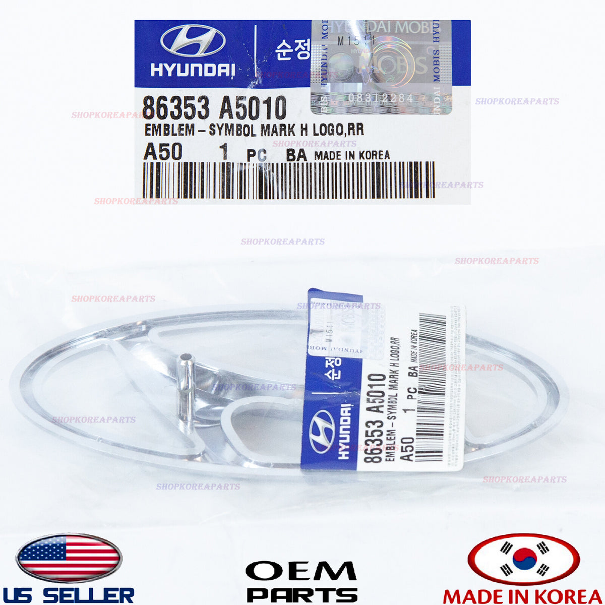 GENUINE OEM Front Grille Emblem Logo H  2013-2015 Hyundai Elantra GT Hatchback
