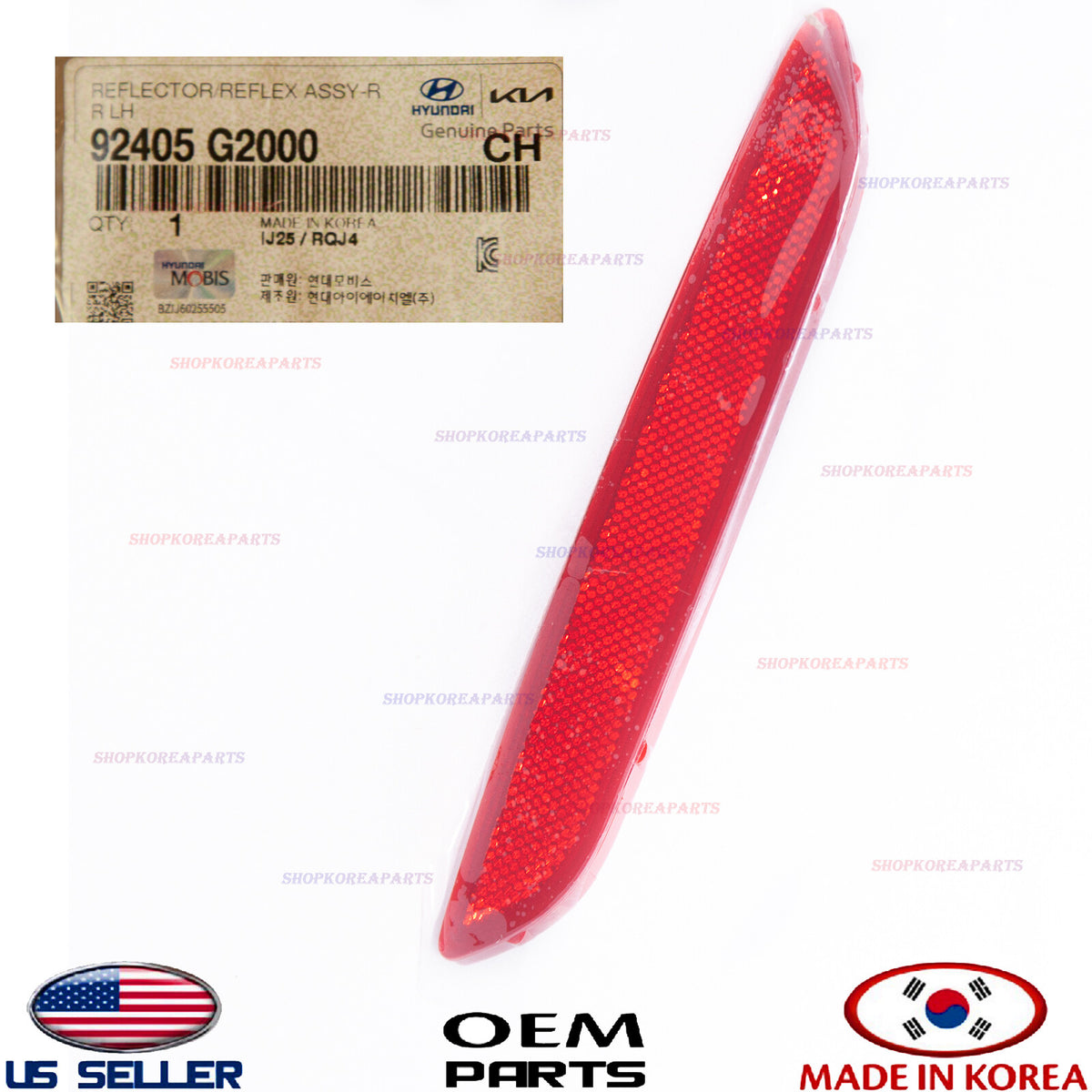 GENUINE OEM Rear Bumper Reflector Left DRIVER Side 2017-2022 Hyundai Ioniq