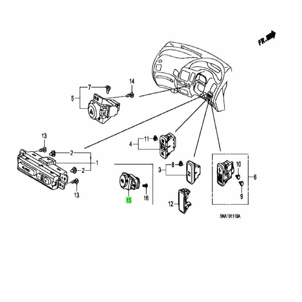 GENUINE OEM Engine Start Switch 2007-2009 Honda Civic Type R FD2 35885-SNW-J01