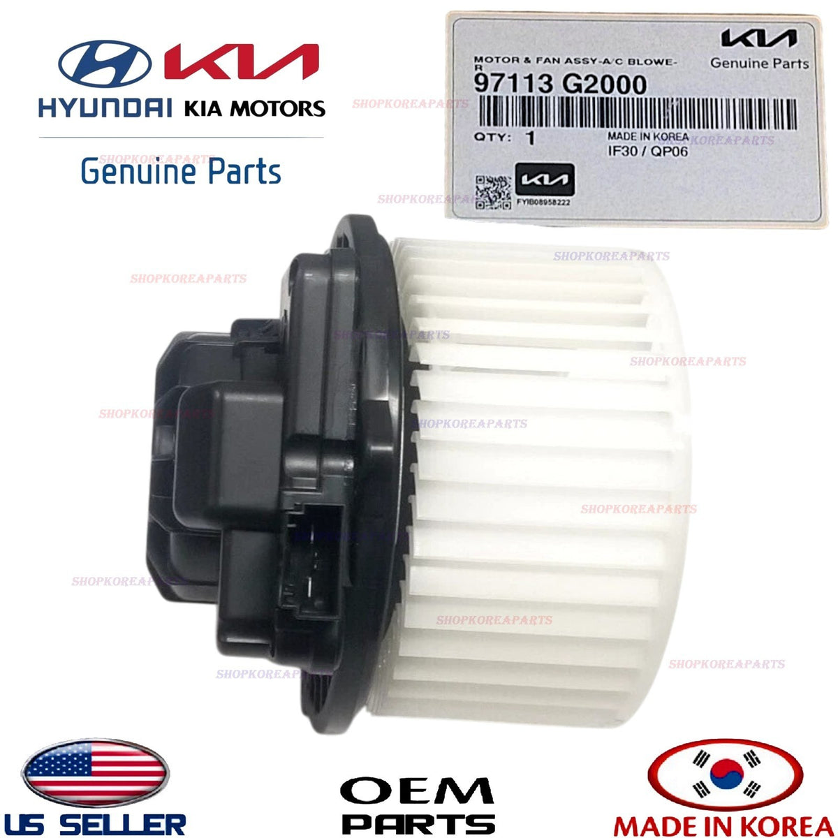GENUINE OEM HVAC Heater Blower Motor w/Wheel 19-24 Kia Forte | 17-22 Niro Ioniq
