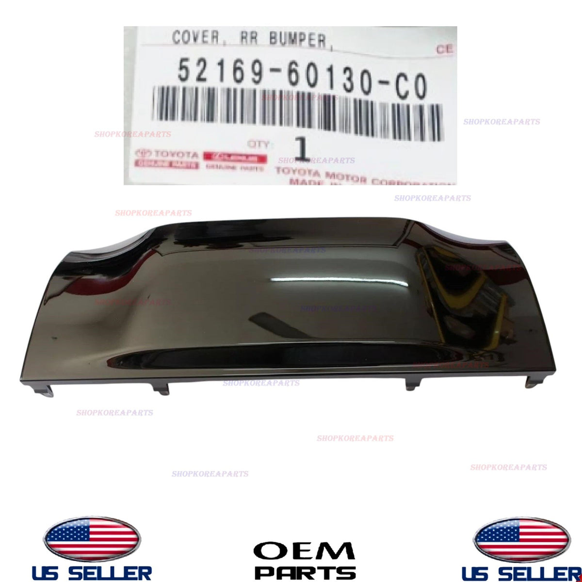 GENUINE Rear Bumper Lower Cover BLACK 2013-2015 Lexus LX570 52169-60130-C0