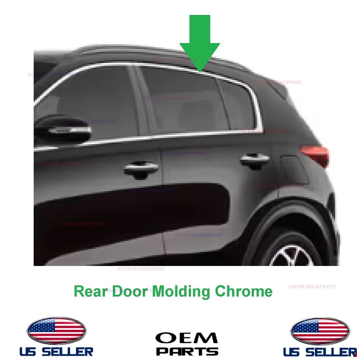 GENUINE Rear LEFT Driver Side Door Molding Chrome 2017-2022 Kia Sportage