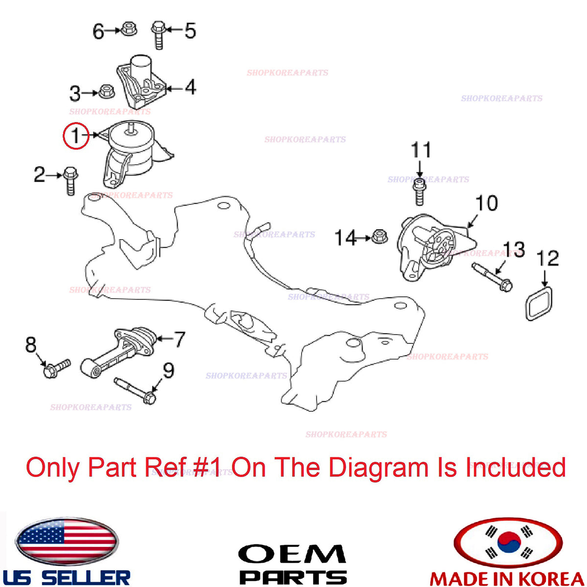 GENUINE OEM Engine Front Mount Bracket RIGHT KIA SEDONA 2015-2021 21810-A9000