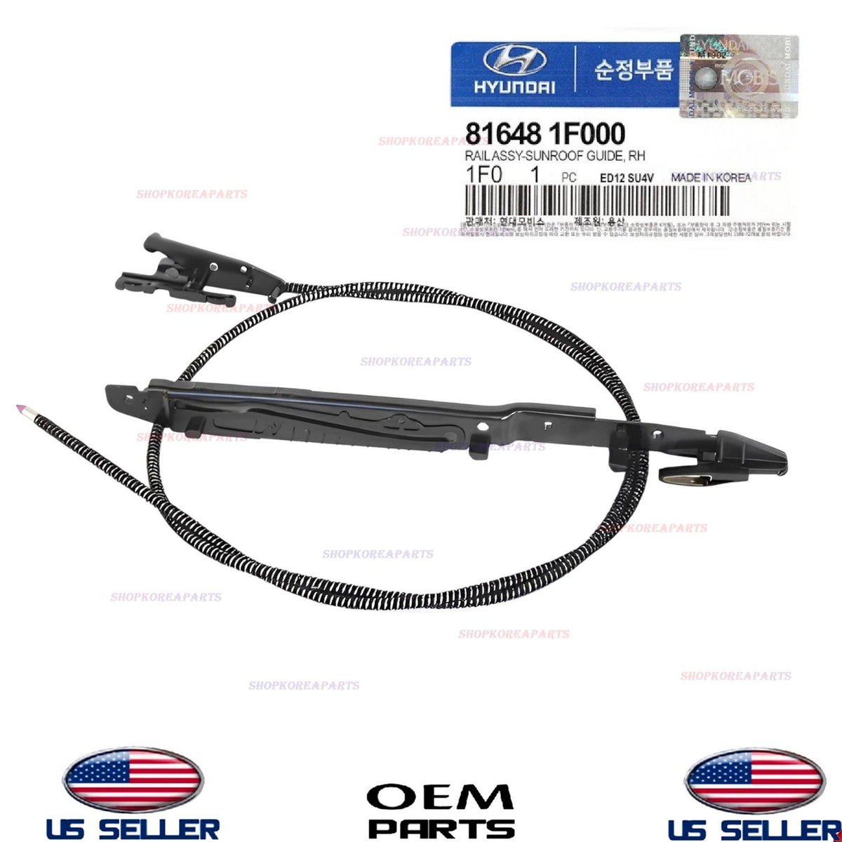 GENUINE Sunroof Guide Rail RIGHT Passenger Side 2006-2012 Hyundai Kia 816481F000