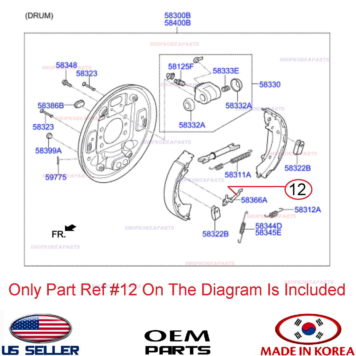 GENUINE Drum Brake Adjusting Lever RIGHT ⭐OEM⭐ HYUNDAI KIA *See Compatibility