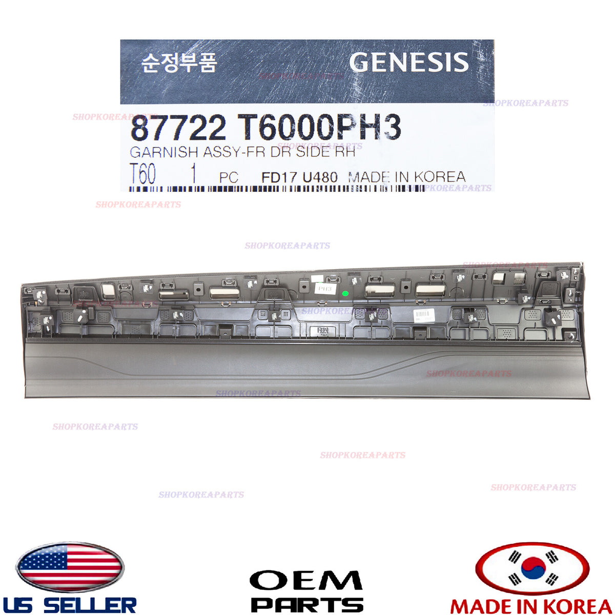 GENUINE Front Door Lower Molding RIGHT Passenger Side ⭐ GENESIS GV80 2021-2026