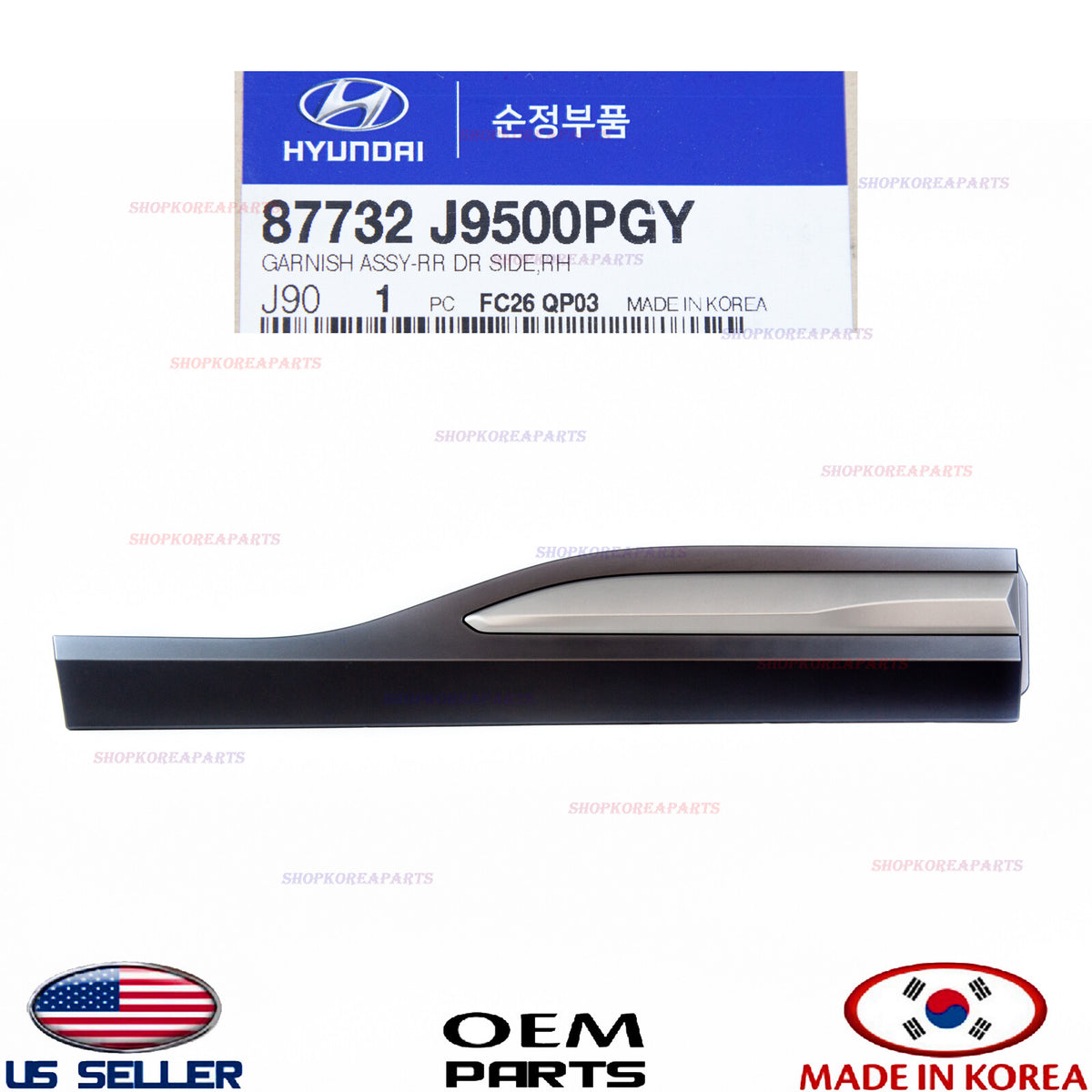 GENUINE Rear Door Molding Garnish RIGHT Passenger Side ⭐OEM⭐ KONA 2018-2023