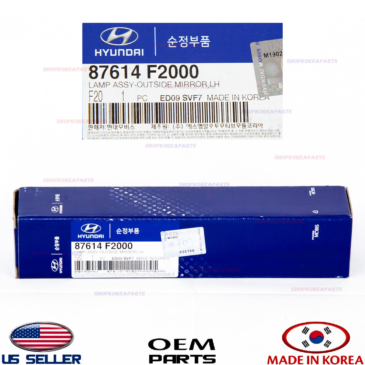 GENUINE OEM Left Mirror Signal Repeater Lamp 2017–2018 Elantra Sedan 87614-F2000