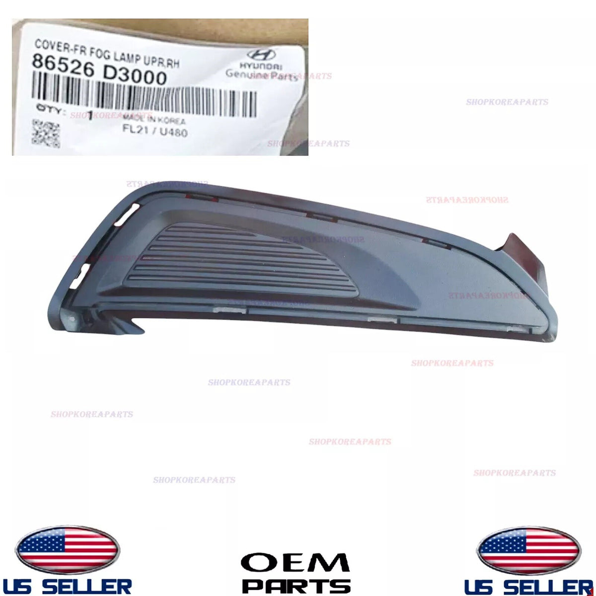GENUINE OEM Front RIGHT Passenger Side Fog Lamp Cover Hyundai Tucson 2016-2018