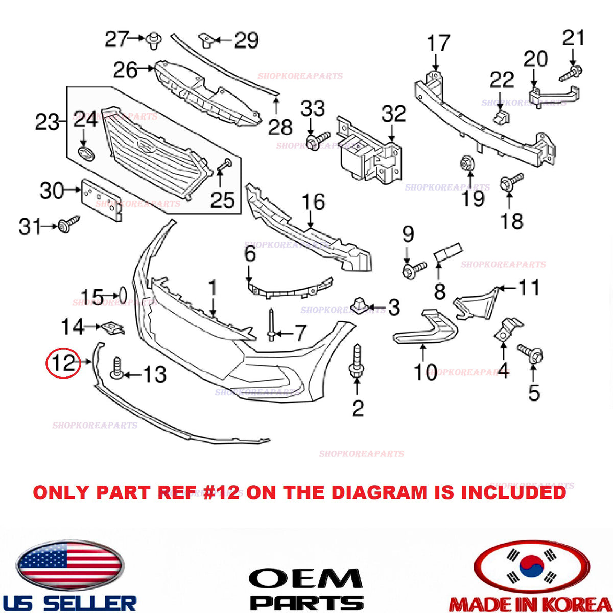 GENUINE Front Bumper Lower Spoiler Chin Lip ⭐OEM⭐ ELANTRA SPORT Sedan 2017-2018