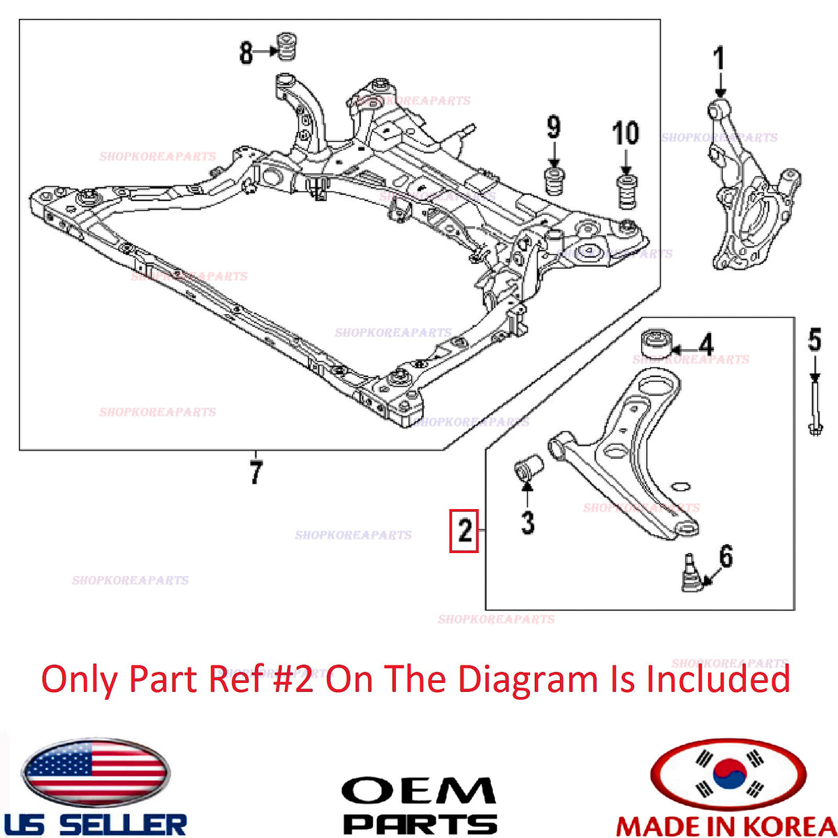 GENUINE OEM Front Lower Control Arm RIGHT Passenger Side Hyundai Kona 2024-2026