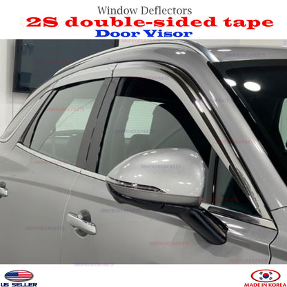Chrome Window Door Visor Vent Shade Rain Guard fits for Genesis GV70 2022-2026