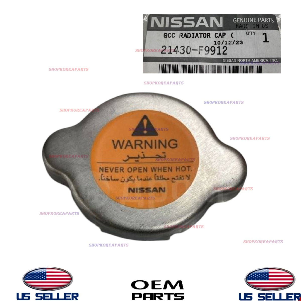 GENUINE Engine Coolant Radiator Cap OEM 1999-2012 Nissan 21430-F9912