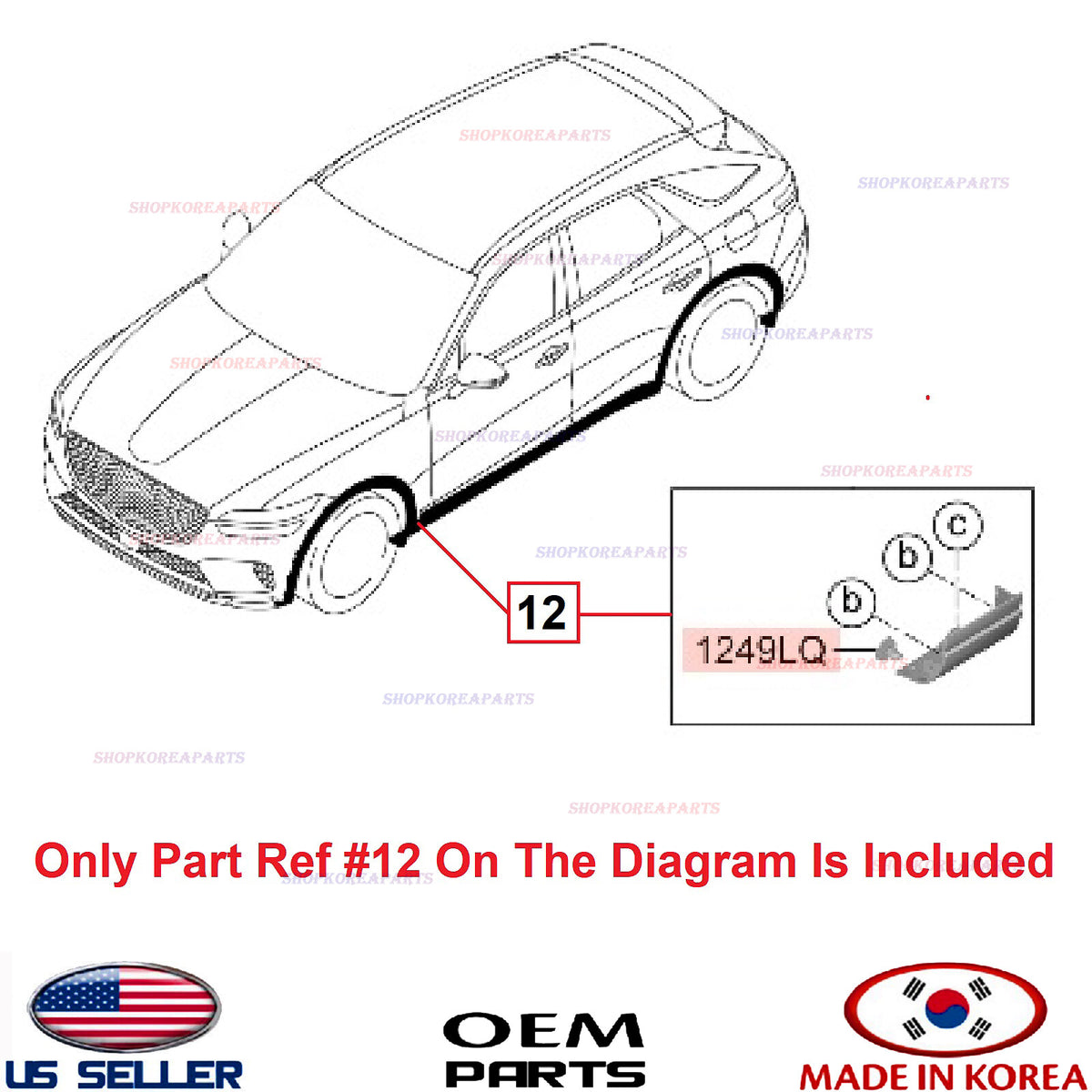 GENUINE Front Fender Garnish Molding Lower RIGHT Passenger Side GV70 Sport 22-26
