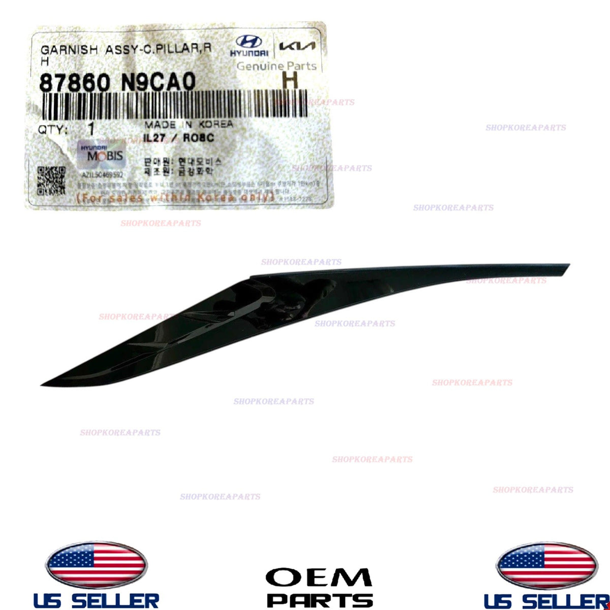 GENUINE Rear Quarter RIGHT Passenger Garnish Molding BLACK 2022-26 Tucson 2.5L