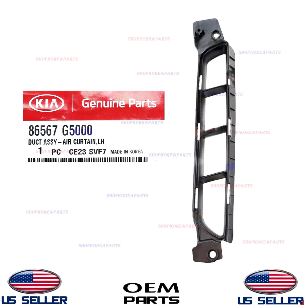GENUINE OEM LEFT Front Driver Side Bumper Air Curtain Duct 2017-2019 Kia Niro