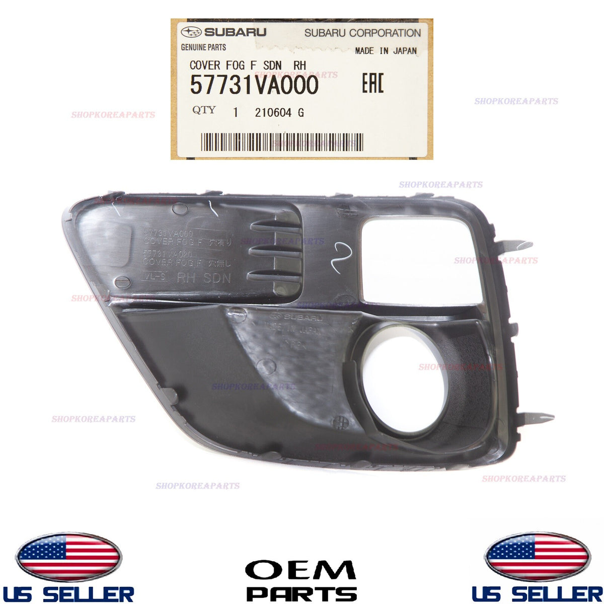 GENUINE Fog Lamp Bezel Cover RIGHT Passenger Side OEM WRX & STI 2015-2017