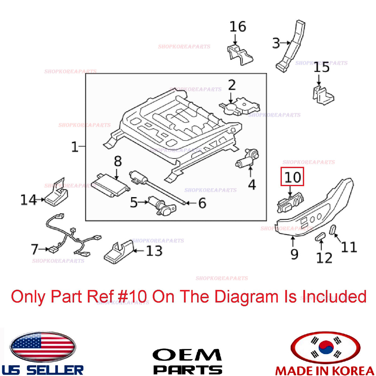 GENUINE Switch Power Front LEFT Seat ⭐OEM⭐ Santa FE 2019-2023 Palisade 2020-2025