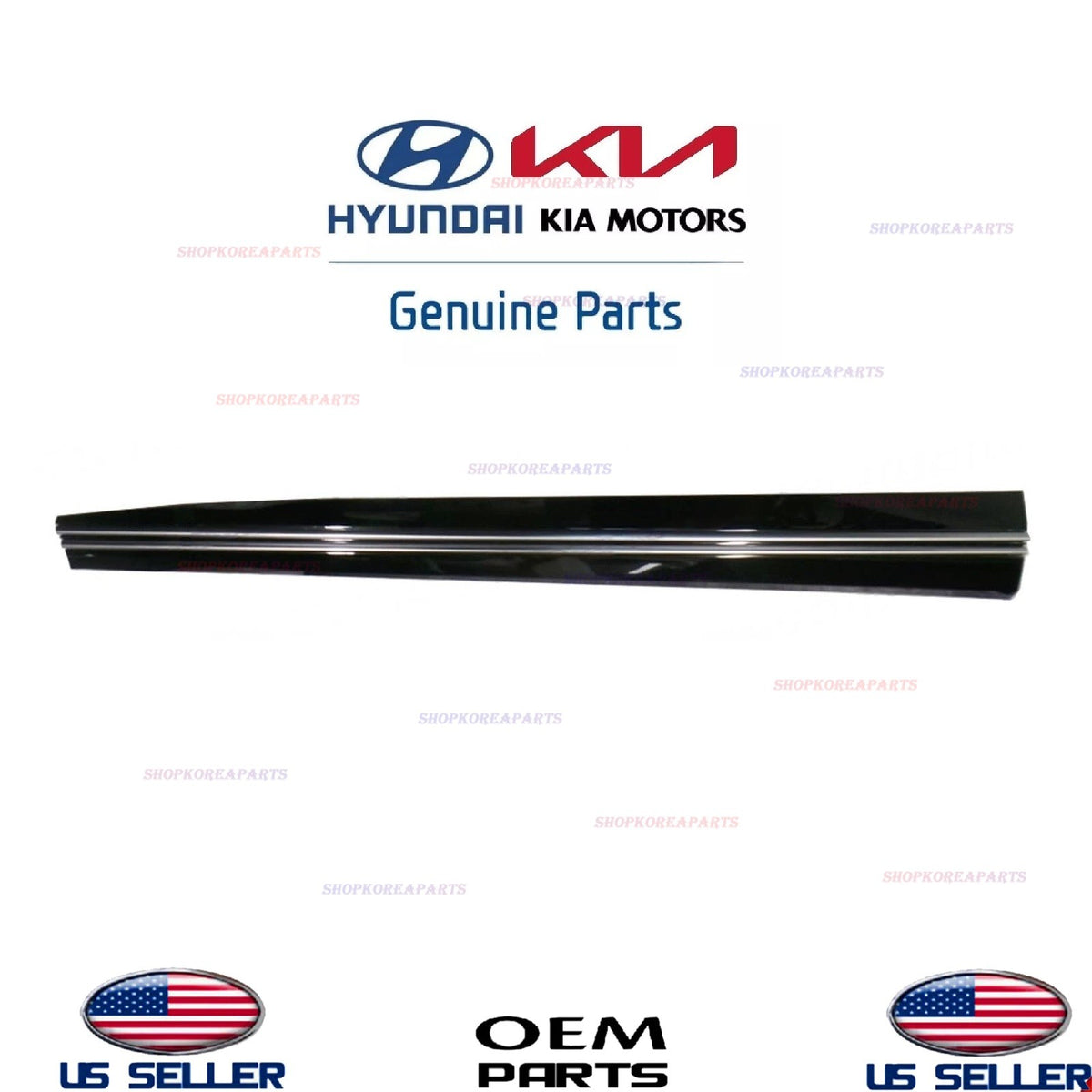 GENUINE OEM Front LEFT Door Lower Molding Gloss Black 2022-2025 Kia EV6 Wind