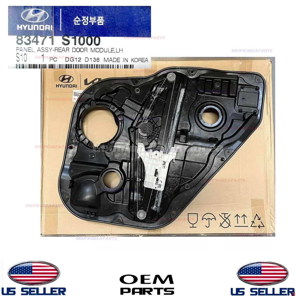 GENUINE OEM Rear Left Driver Side Door Window Regulator 2019-23 Hyundai Santa Fe