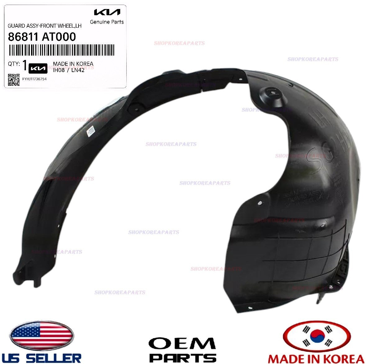 GENUINE Fender Liner Front LEFT Driver Side ⭐OEM⭐ Kia Niro 2023-2025 86811AT000