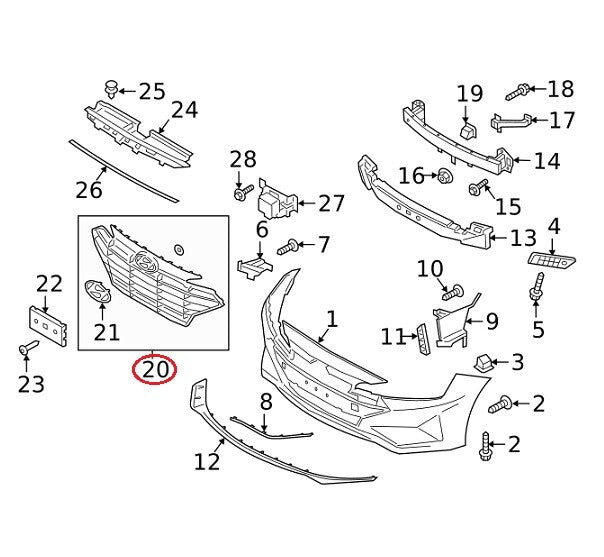 FRONT RADIATOR GRILLE w/ Emblem ⭐OEM GENUINE⭐ ELANTRA SEDAN 2019-2020