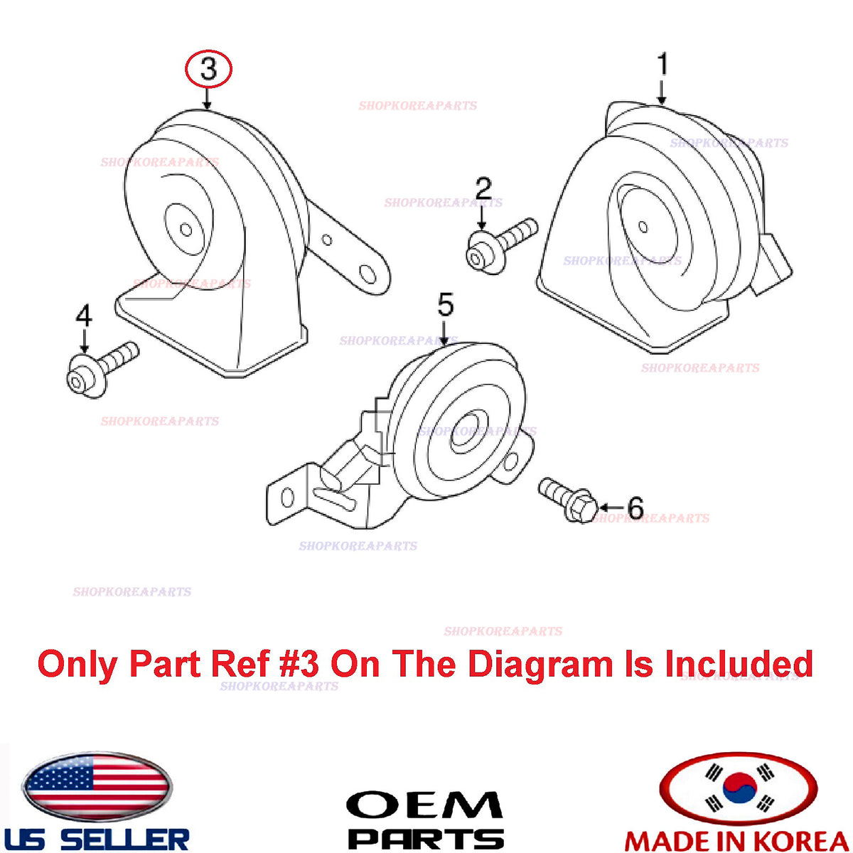 GENUINE Horn Assy High Pitch ⭐OEM⭐ KIA SORENTO 2016-2020 96620C5000