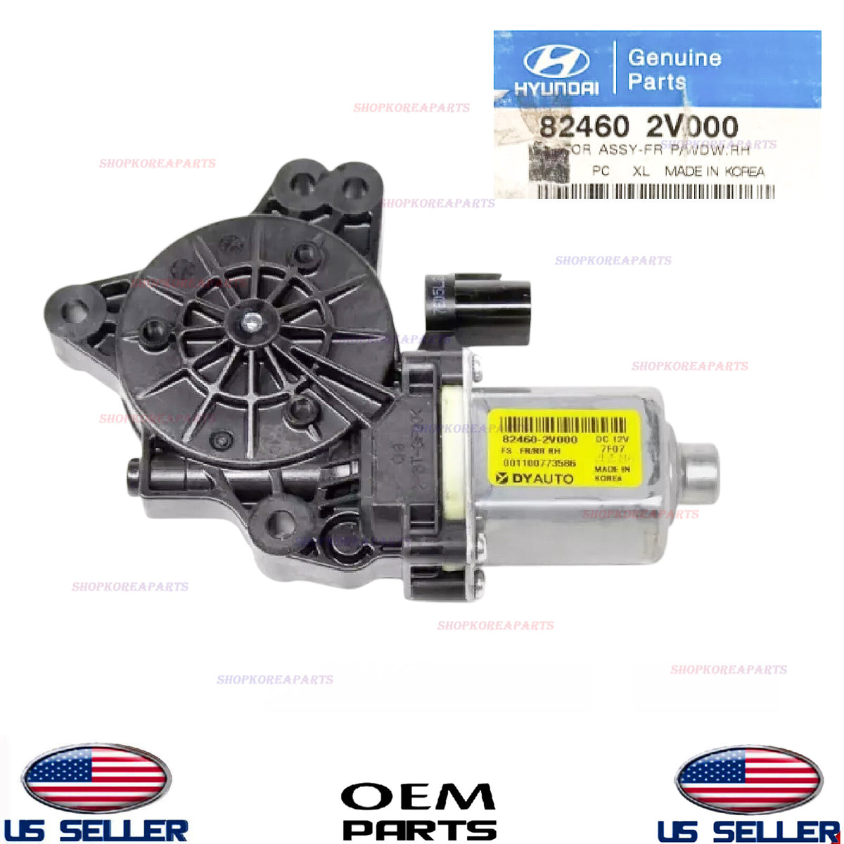 GENUINE OEM Front Right Passenger Side Power Window Motor 12-17 Hyundai Veloster