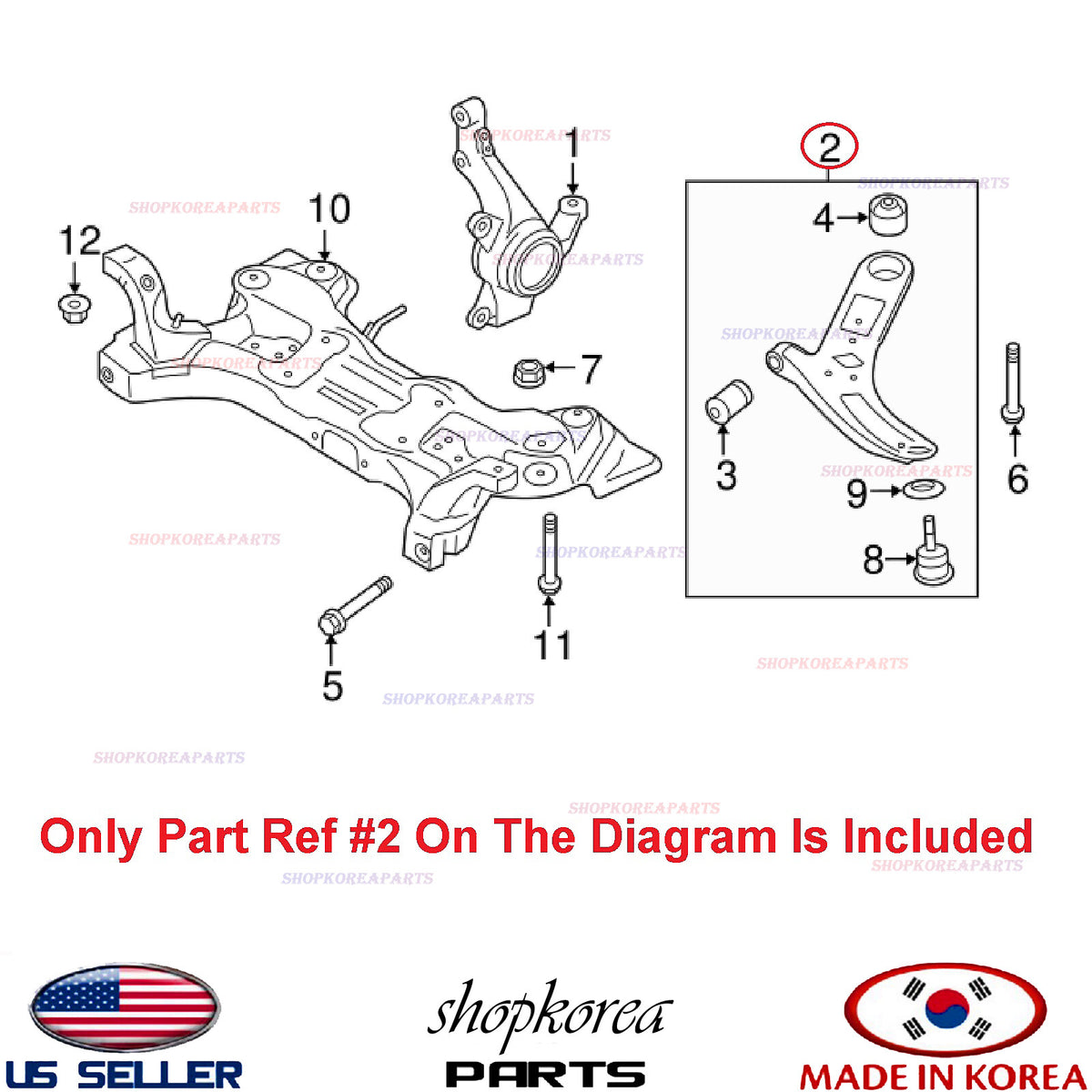 Front Lower Control Arm LEFT Driver Side fits for Hyundai Accent Kia Rio 2018-23