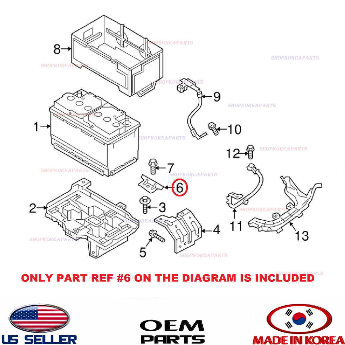 GENUINE Battery Hold Down Tie Bracket Clamp ⭐OEM⭐ HYUNDAI KIA *See compatibility