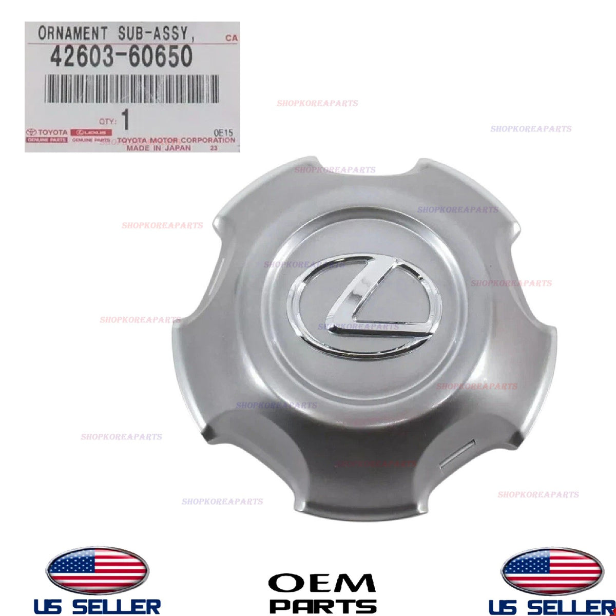 GENUINE Wheel Center Hub Cap Ornament 2005-2007 Lexus LX470 42603-60650