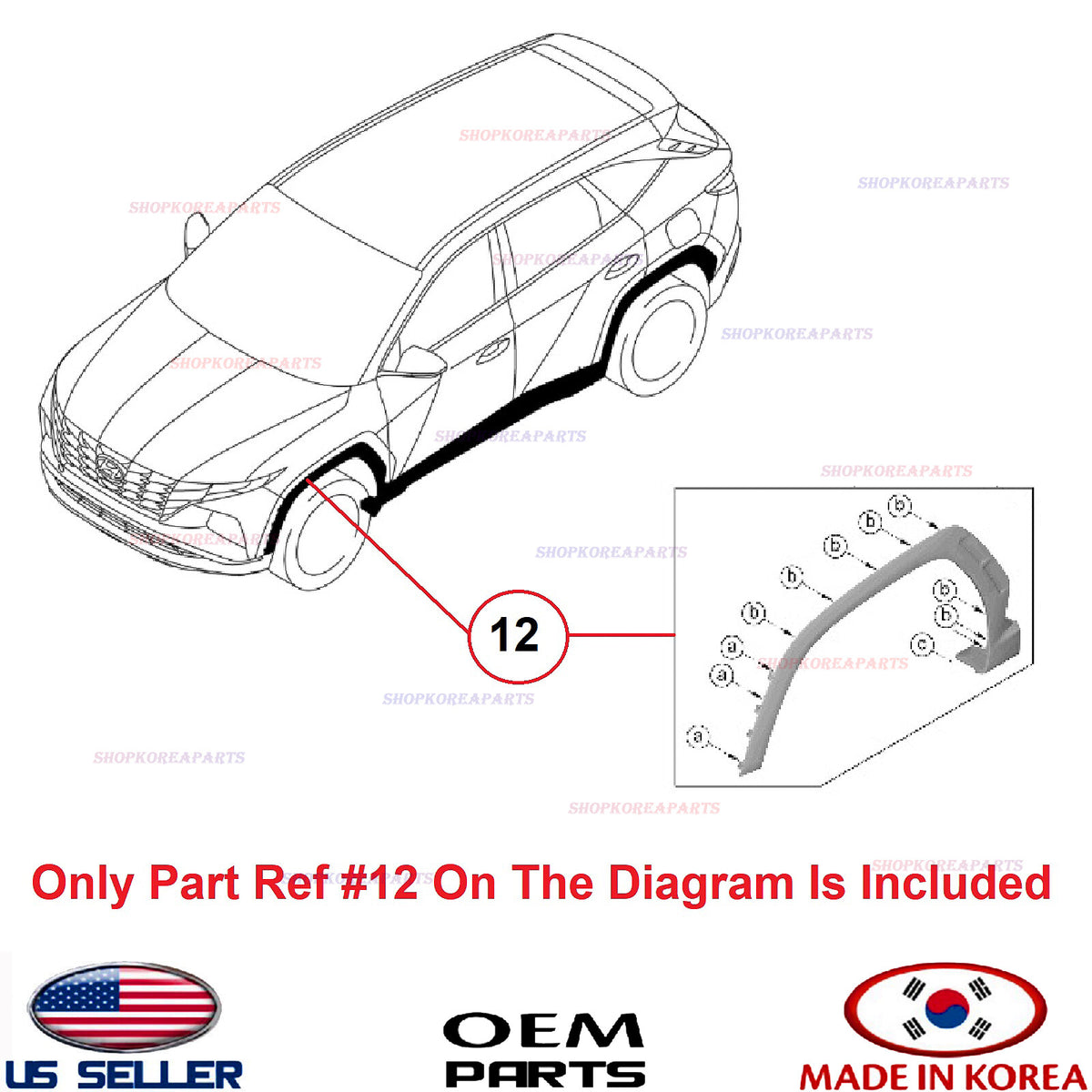 GENUINE Front Fender Wheel Molding RIGHT Passenger Side ⭐OEM⭐ TUCSON 2022-2024
