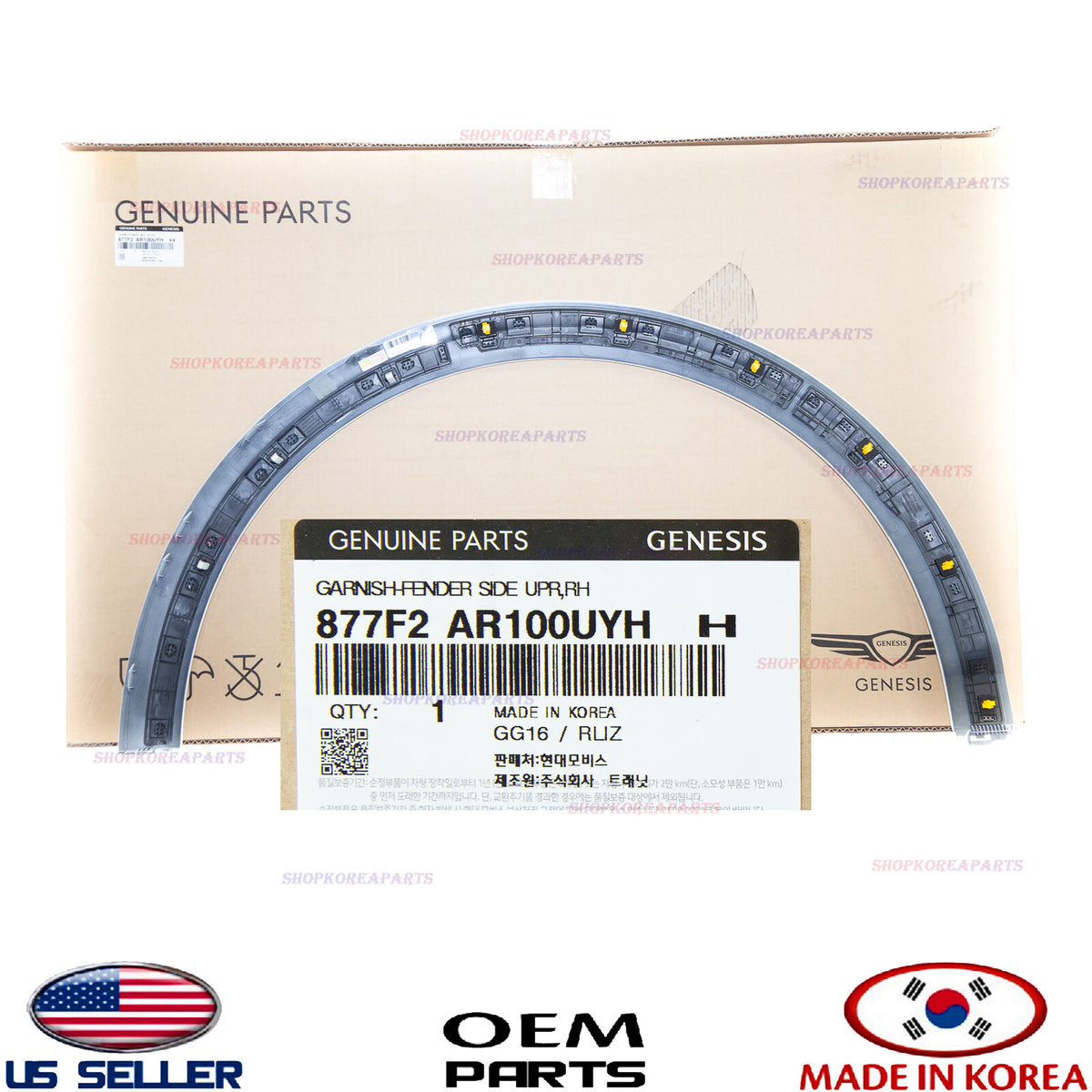 GENUINE White Front Fender Wheel Molding RIGHT Passenger Side GV70 Sport 2022-25