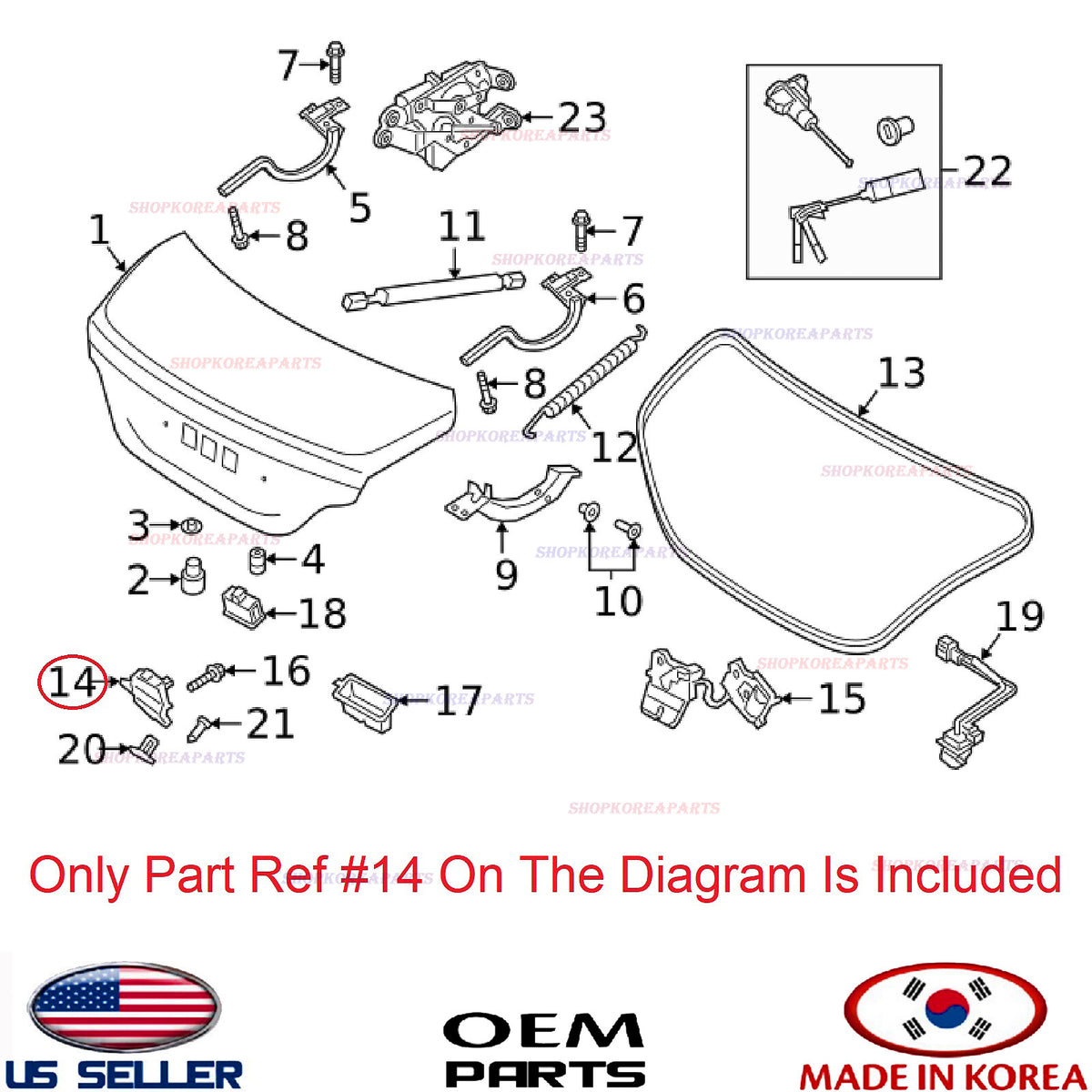 GENUINE Trunk Lid Lock Latch Actuator ⭐OEM⭐ GENESIS G70 2019-2021 81230G9100