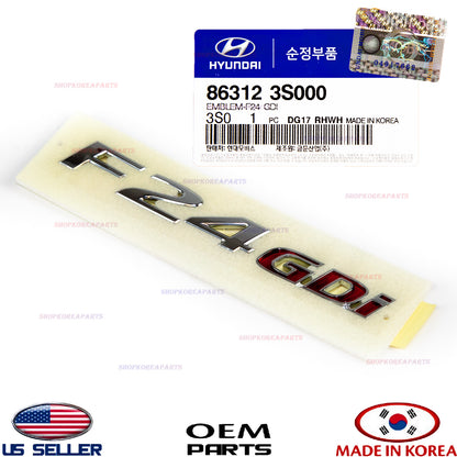 EMBLEM REAR Trunk Tail Gate F24 GDI GENUINE HYUNDAI SONATA 2011-2014 863123S000