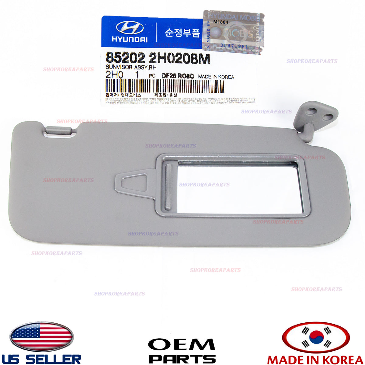 GENUINE Sun Visor GRAY Right Passenger Side ⭐ OEM ⭐ Hyundai Elantra 2007-2010
