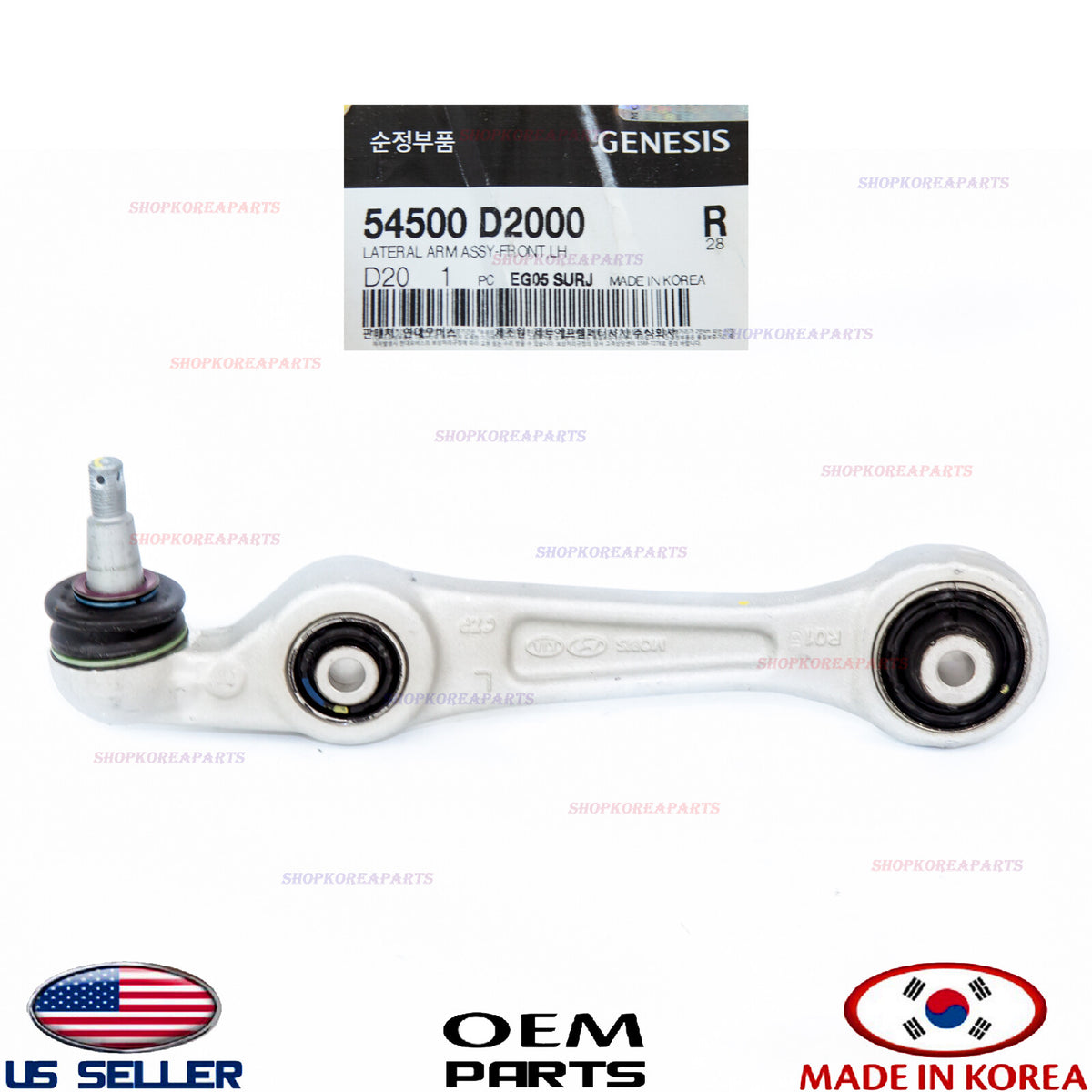 CONTROL LATERAL ARM LOWER FRONT LEFT OEM! GENESIS G80 G90 AWD 2017-22 54500D2000