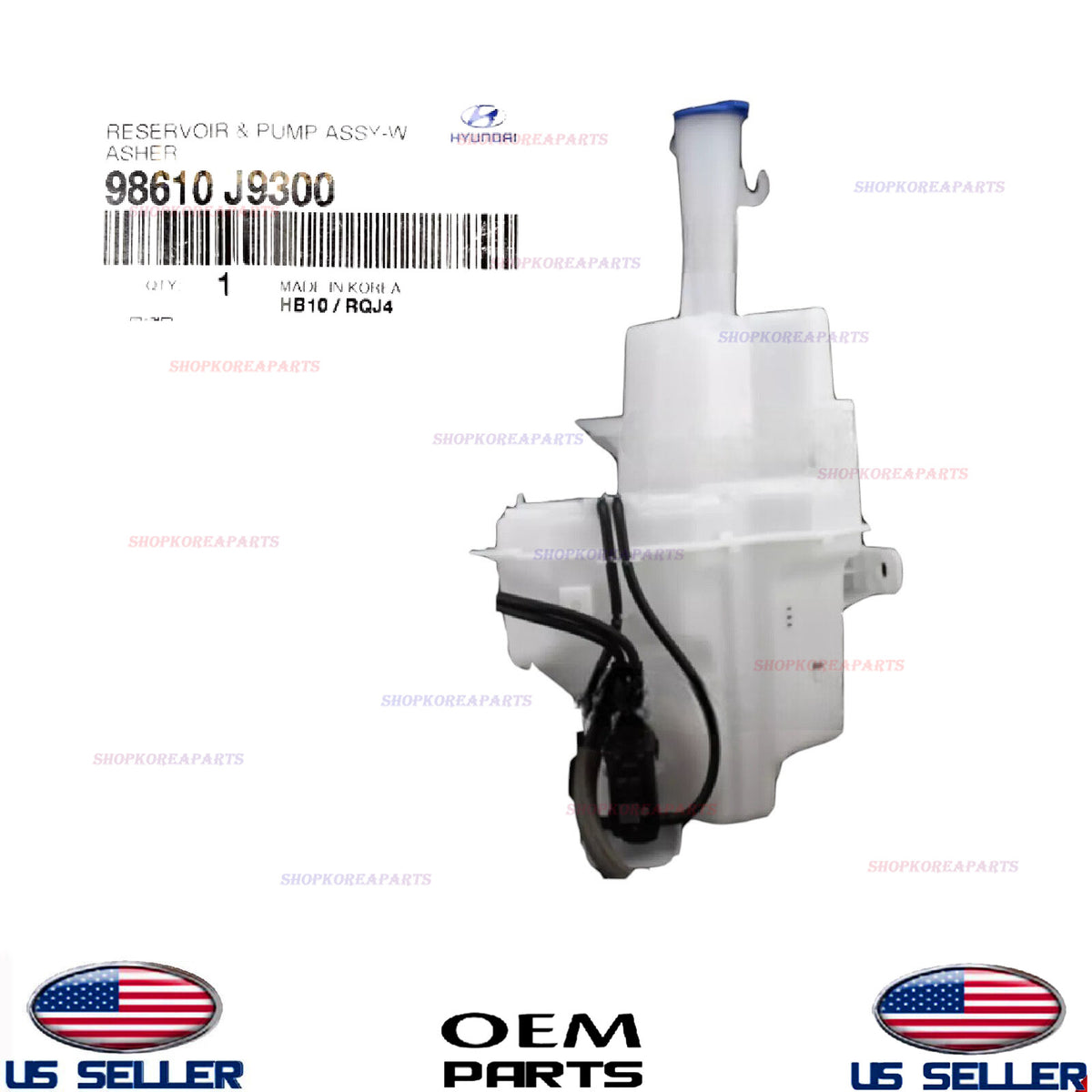 GENUINE OEM Windshield Water Reservoir Water Tank & Pump 2018-2023 Hyundai Kona