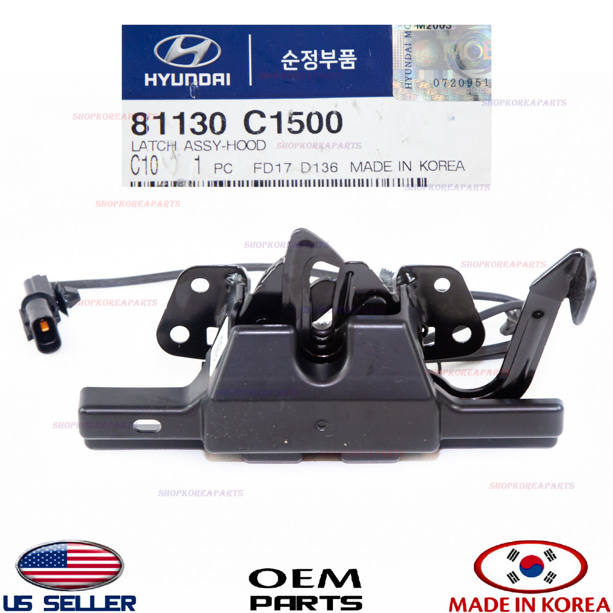 GENUINE OEM Hood Lock Latch Release 2018–2019 Hyundai Sonata 81130-C1500