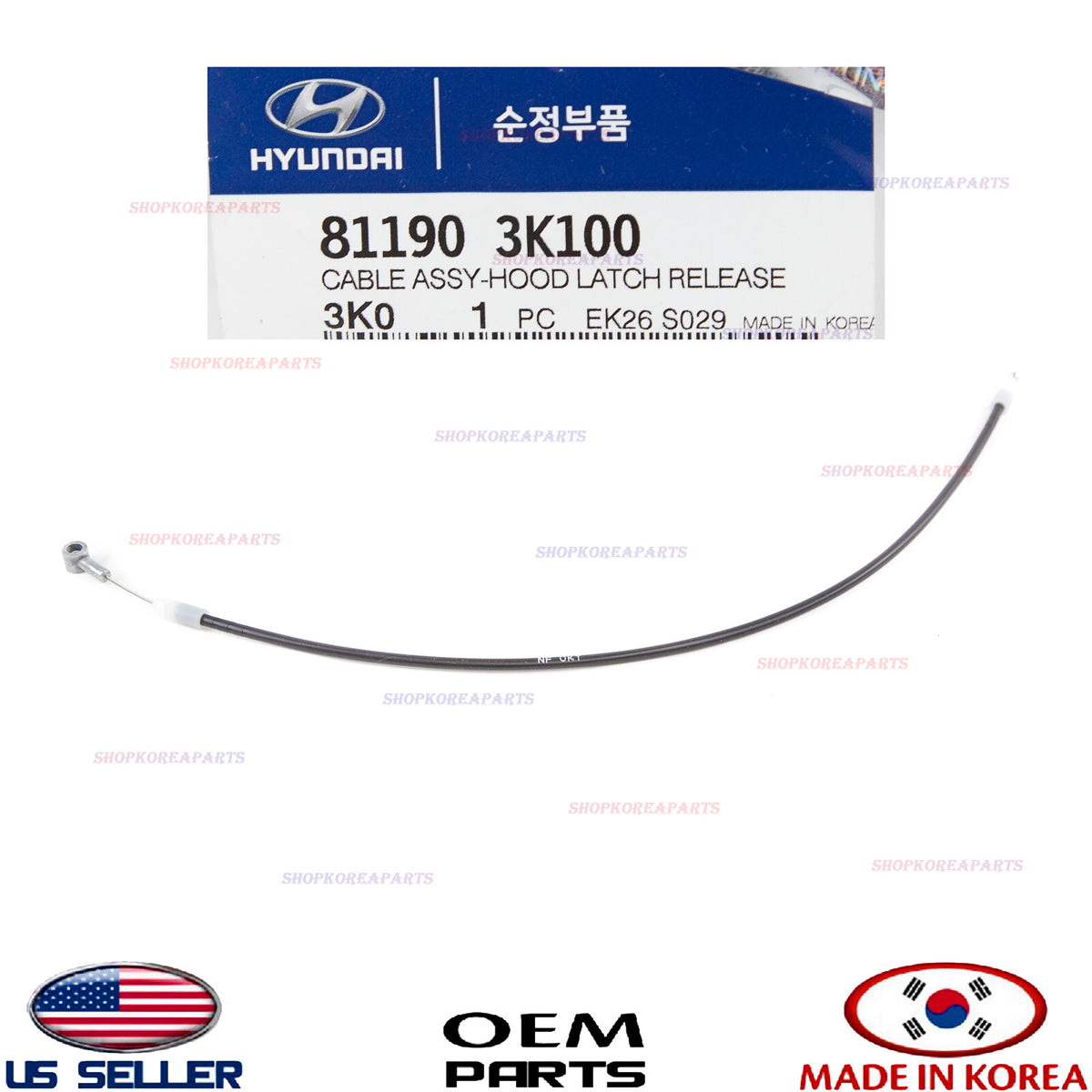 GENUINE Hood Latch Release Front Cable OEM Sonata 2006-2010 | Azera 2007-2011