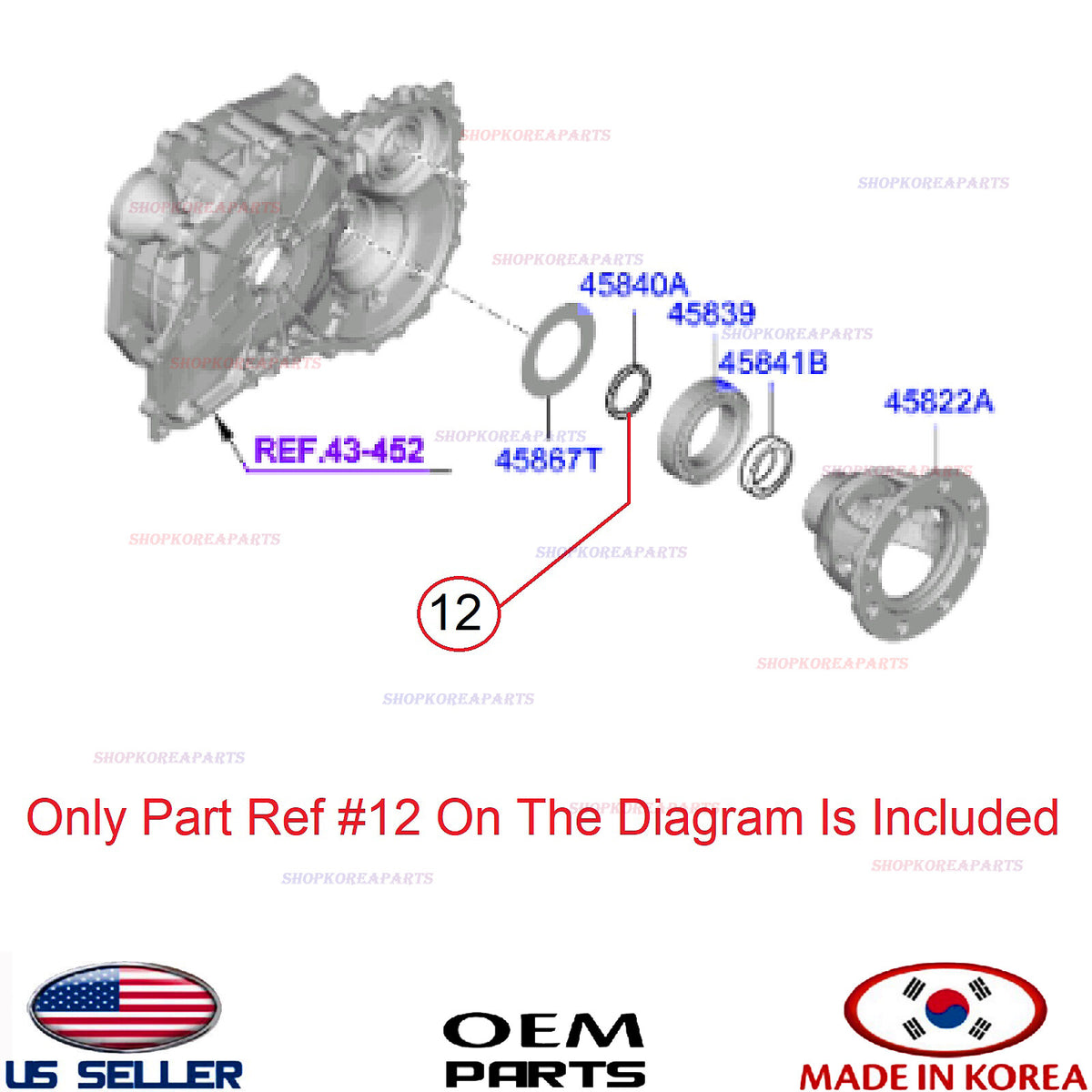 GENUINE Transfer Case Output Shaft Seal ⭐OEM⭐ Hyundai Kia 45840-3B650