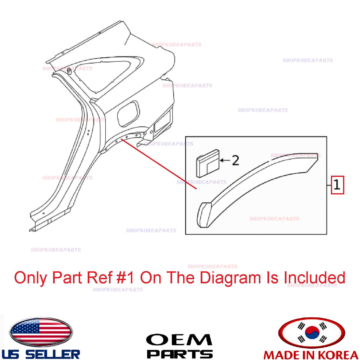 GENUINE Rear Fender Wheel Arch Molding RIGHT Passenger Side ⭐ Sorento 2021-2025