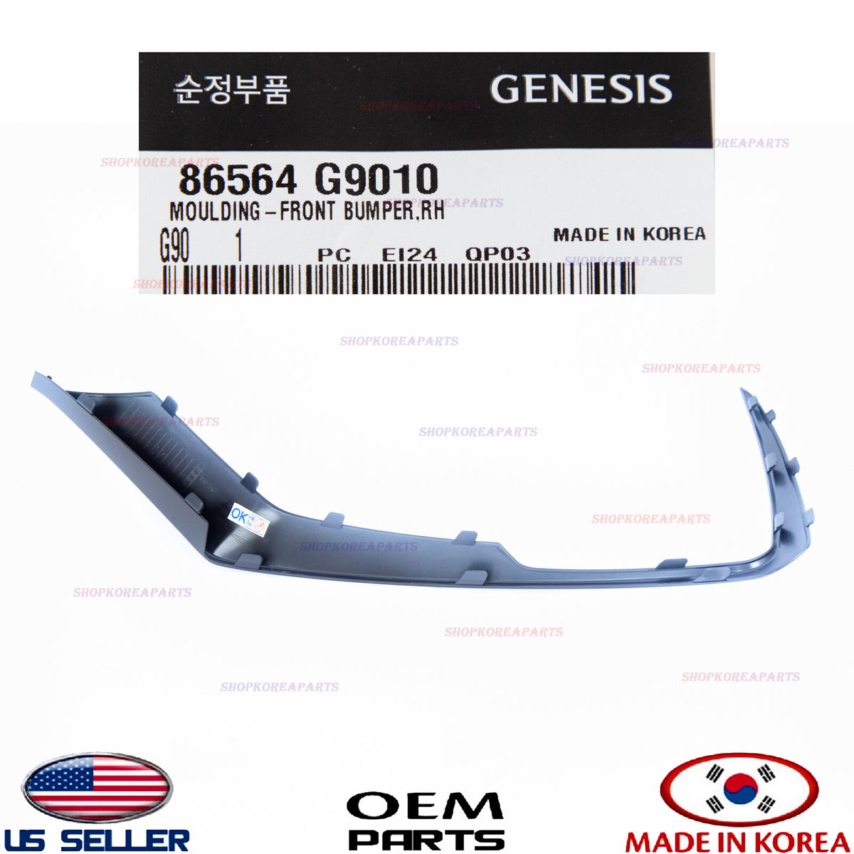 GENUINE Front Bumper Lower Molding RIGHT Passenger Side OEM Genesis G70 2019-21