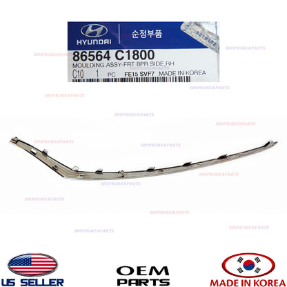 GENUINE Front Bumper Lower Chrome Molding RIGHT Pass Side OEM SONATA sport 18-19