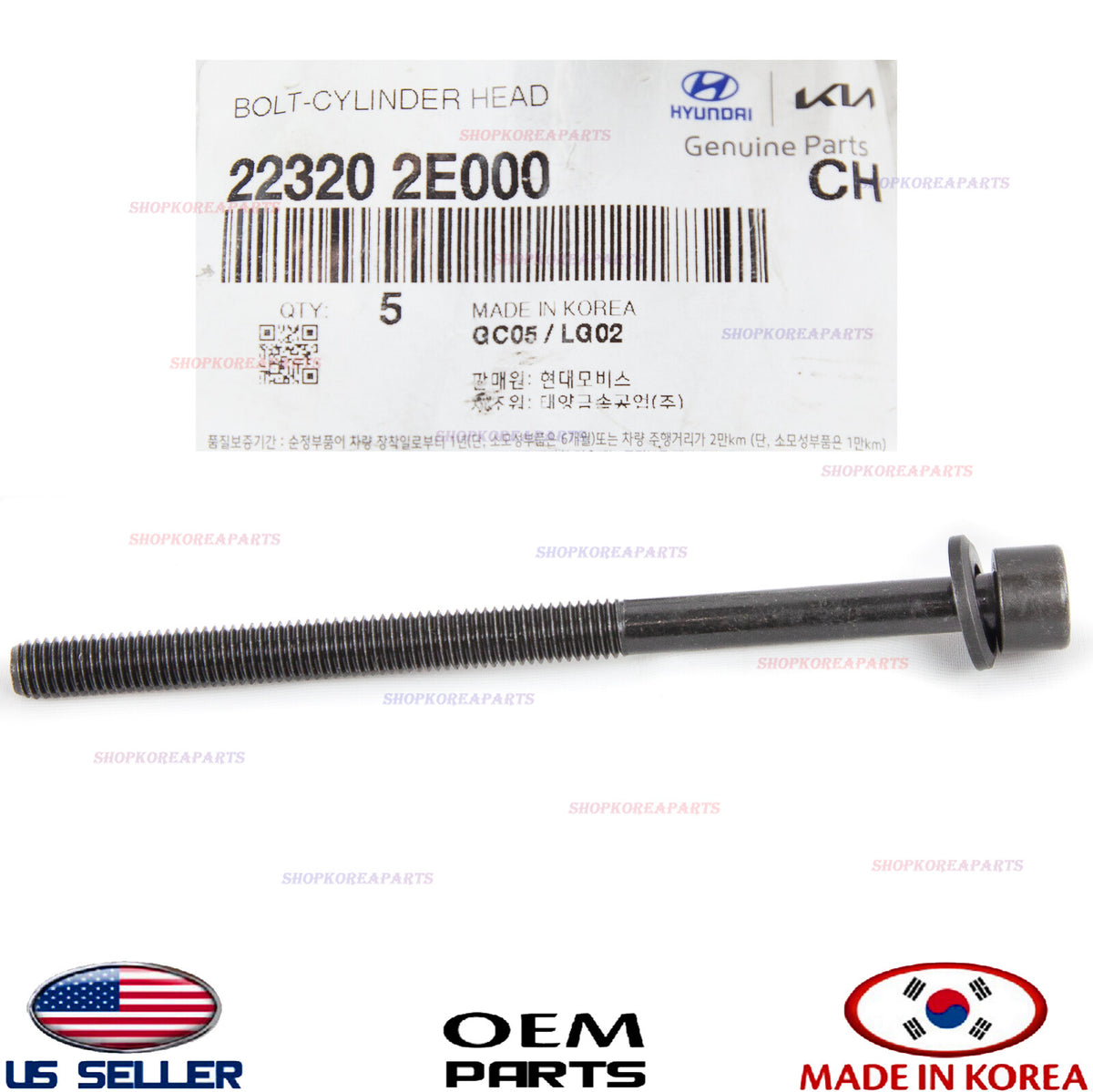 GENUINE Engine Cylinder Head Bolts 1pcs⭐OEM⭐ HYUNDAI KIA 2.0L *See compatibility