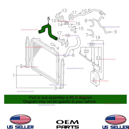 GENUINE Engine Coolant Upper Hose 1995-2004 Toyota 4Runner Tacoma 2.4L 2.7L
