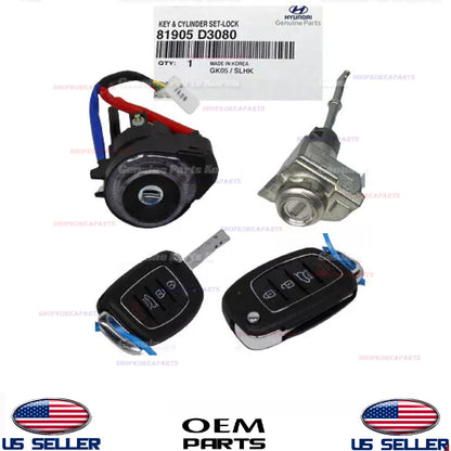 GENUINE OEM Lock Key & Cylinder Set 2016-2021 Hyundai Tucson 81905-D3080