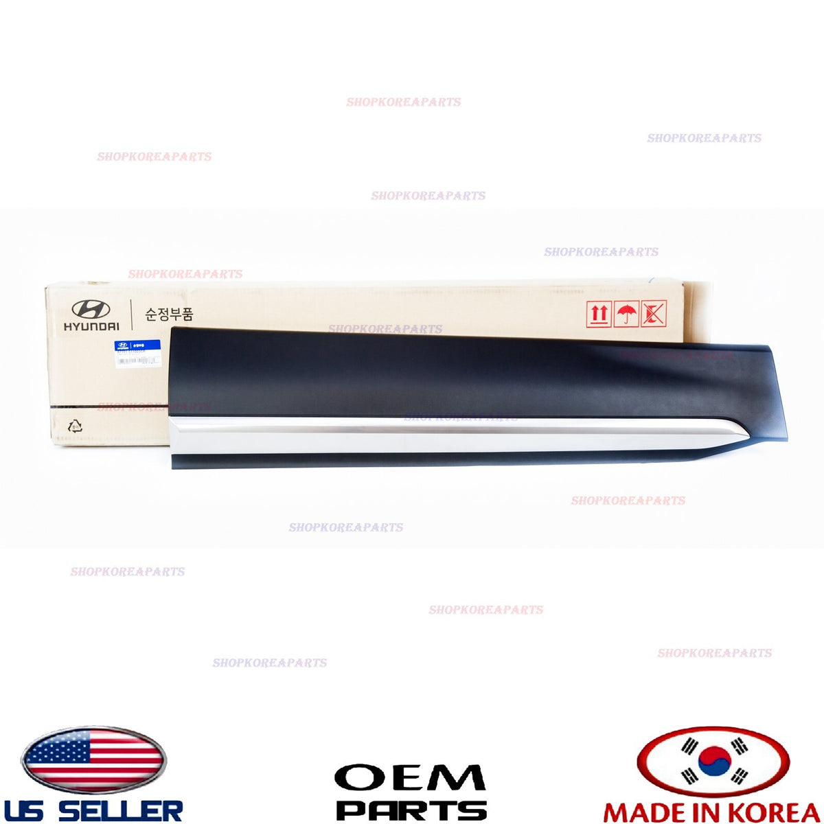FRONT Door Molding Left DRIVER *Satin Chrome* ⭐OEM⭐ Hyundai Santa Fe 2019-2023